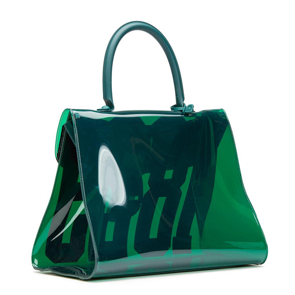 2017 Delvaux Green Tinted Vinyl 1829 Hero Brilliant MM In New Condition In Bishop's Stortford, Hertfordshire