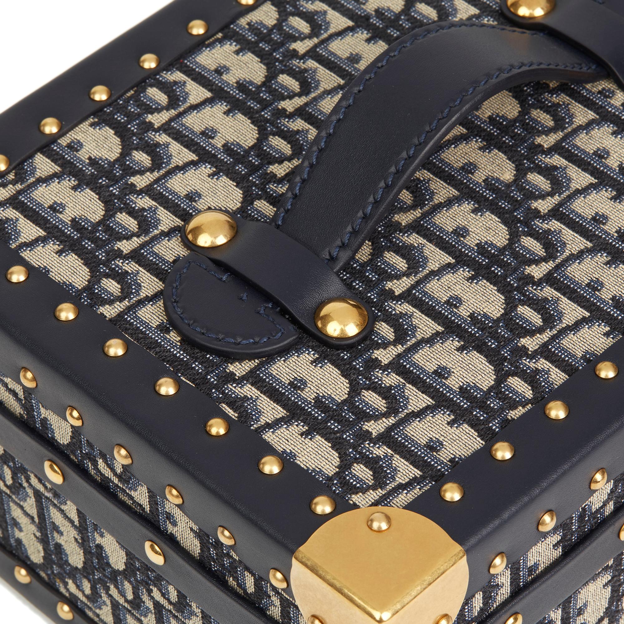 2017 Dior Blue Oblique Monogram Canvas & Calfskin Leather Jewellery Case 2