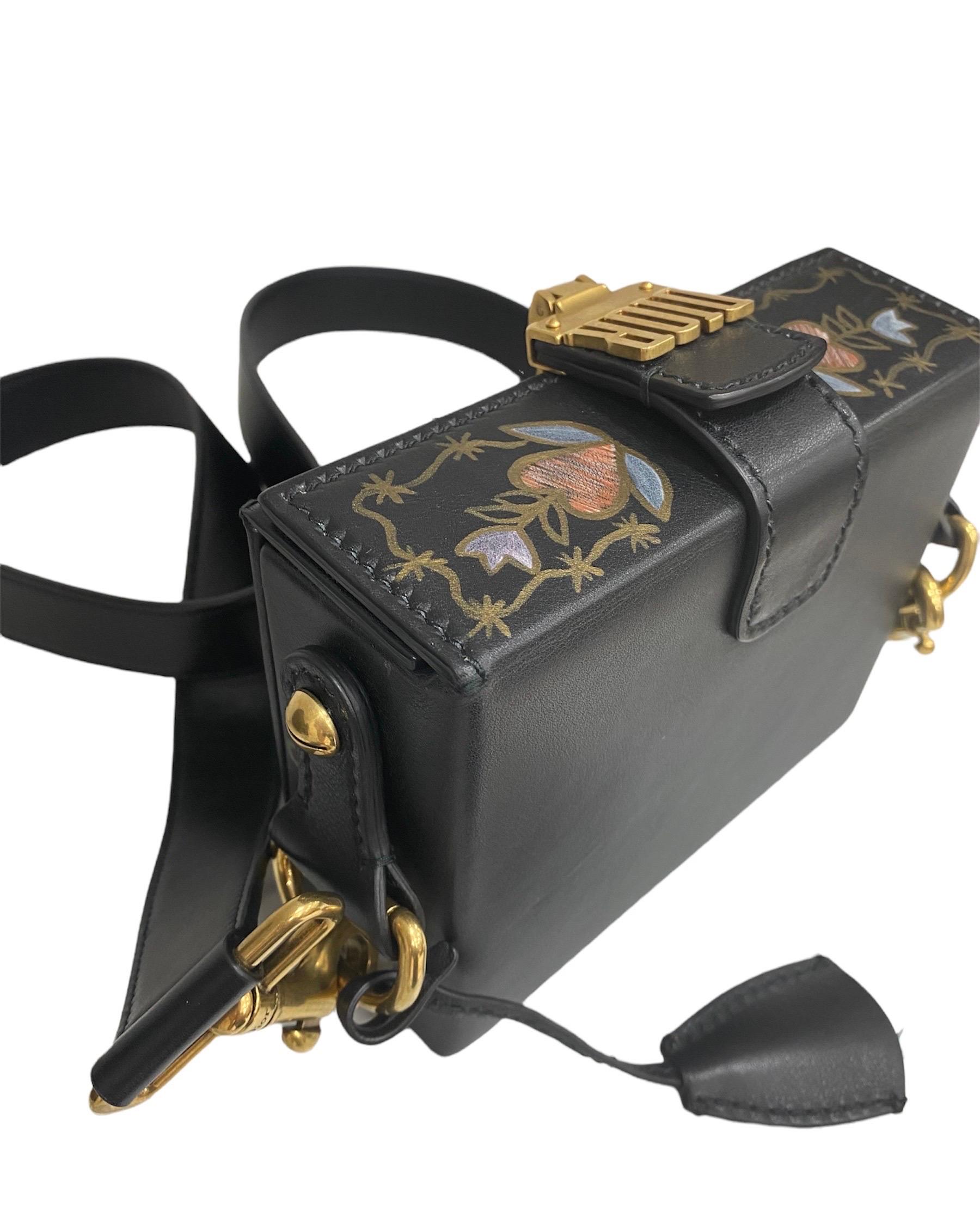 Black 2017 Dior LockBox Zodiac Limited Edition Shoulder Bag For Sale