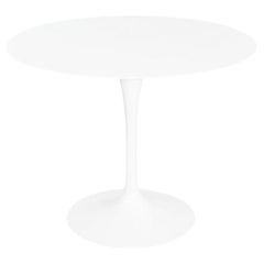 2017 Eero Saarinen For Knoll Tulip Dining Table with 35 inch Vetro Bianco Top