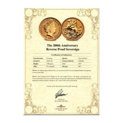 2017 Gibraltar 200th Anniversary Reverse Proof Gold Full Sovereign Coin