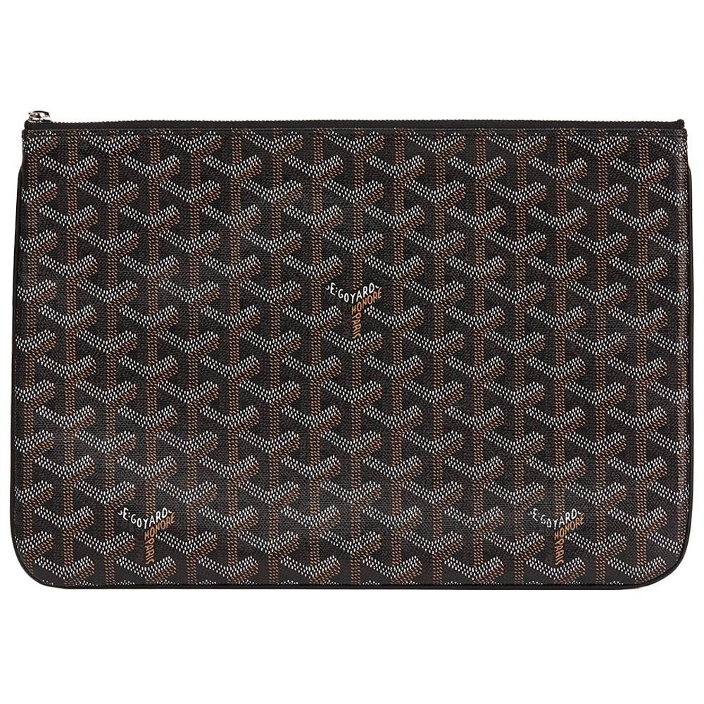 2017 Goyard Black Chevron Monogram Coated Canvas Senat MM