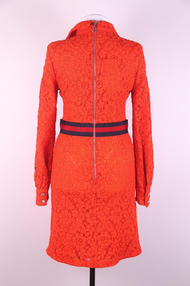 chinese dress ladies Gucci Lace-Trimmed Lingerie Dress