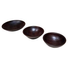 2017 Handcrafted Rosewood Three Bowl Set signed ADW