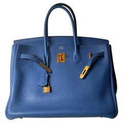 2017 Hermès Birkin 35 Agathe blue