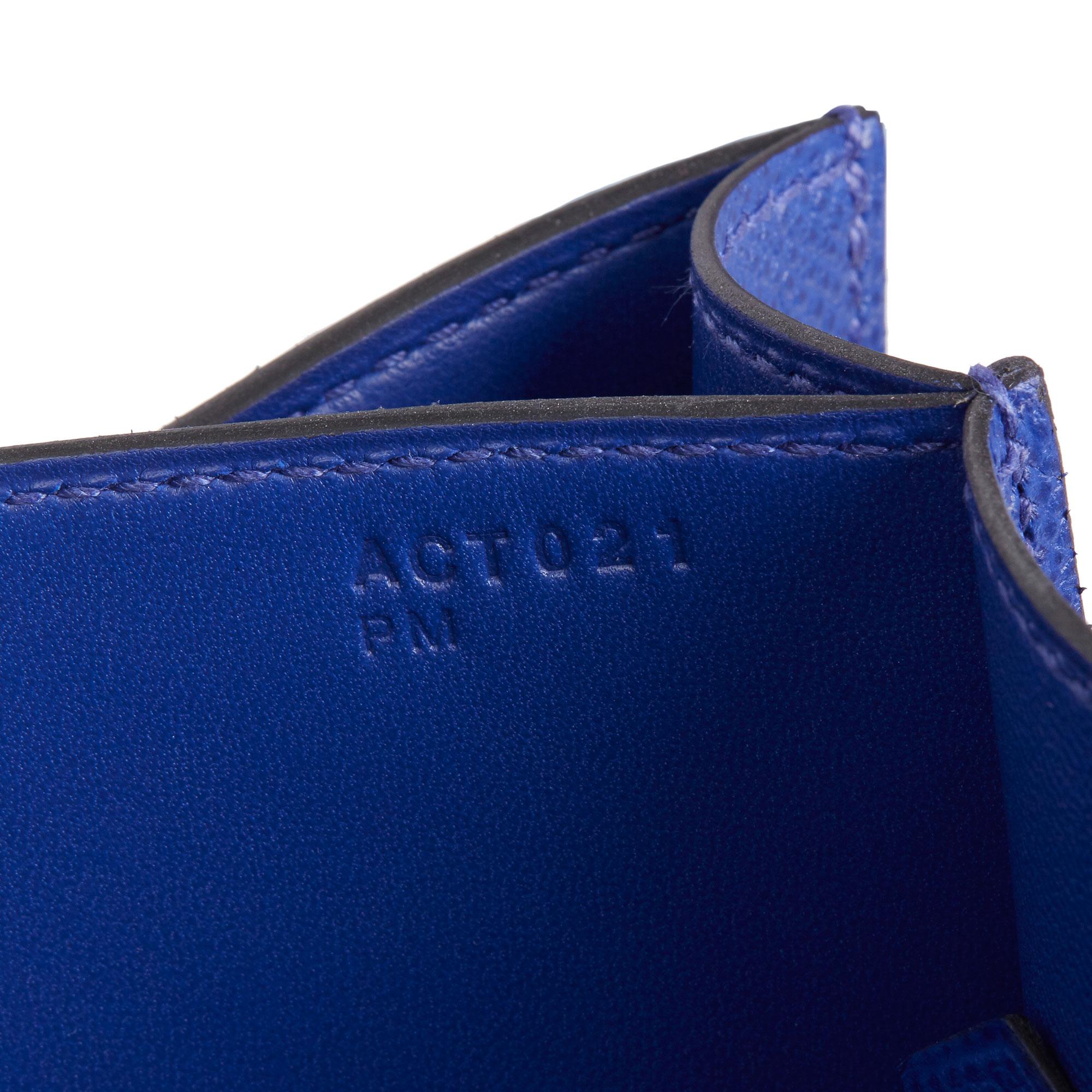 2017 Hermès Blau Elektrisch Bittersomer Leder Constance 23cm 6