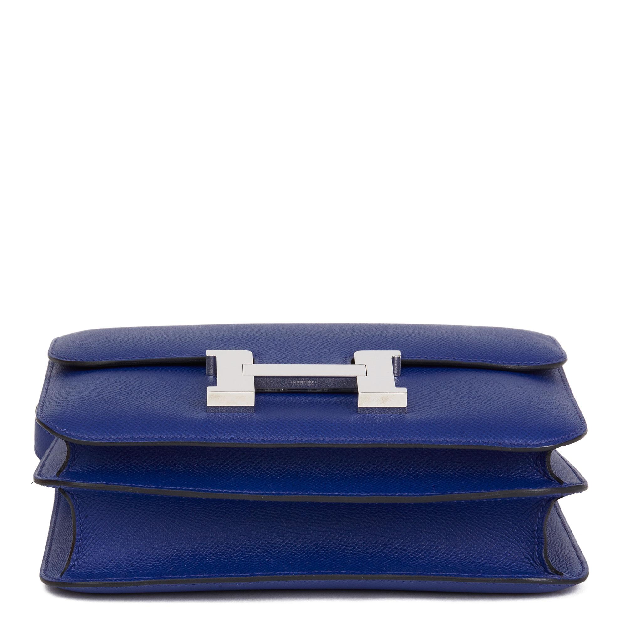 2017 Hermès Blau Elektrisch Bittersomer Leder Constance 23cm 2