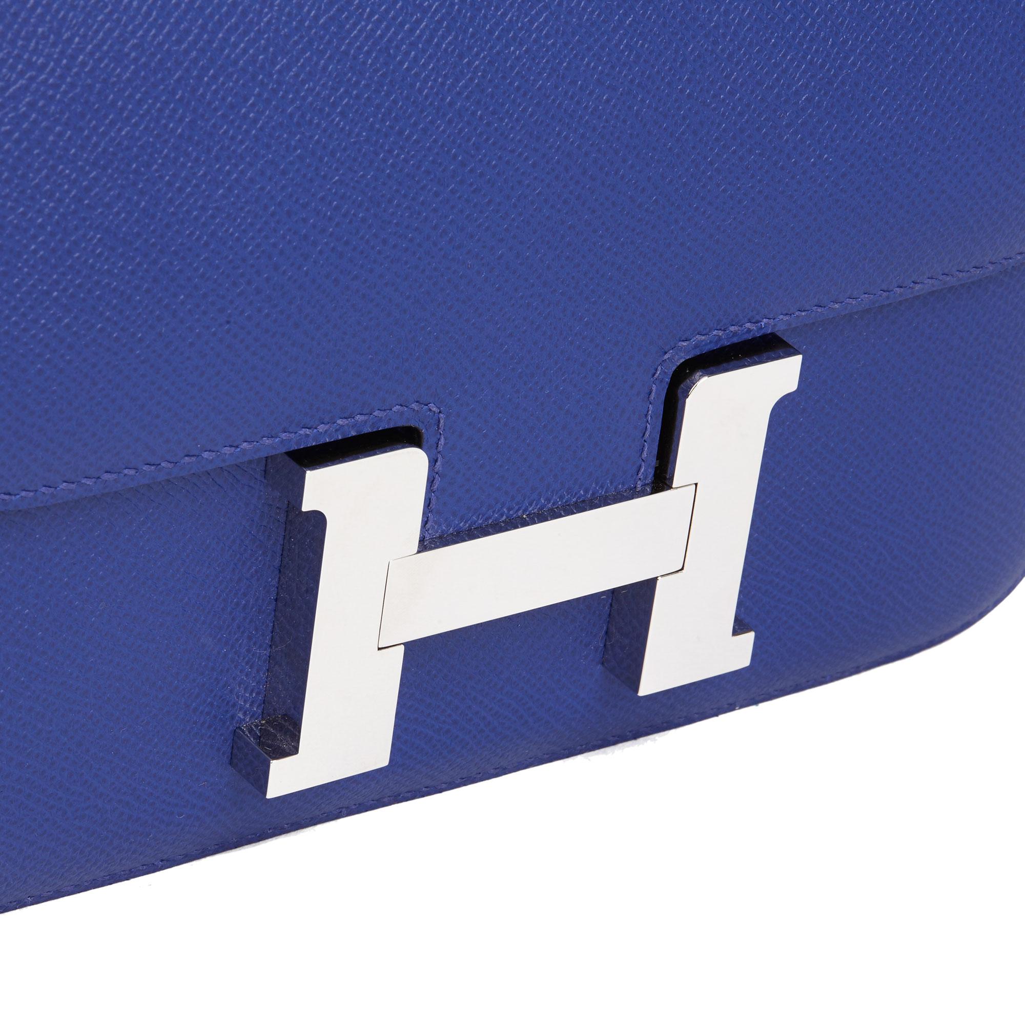 2017 Hermès Blau Elektrisch Bittersomer Leder Constance 23cm 3