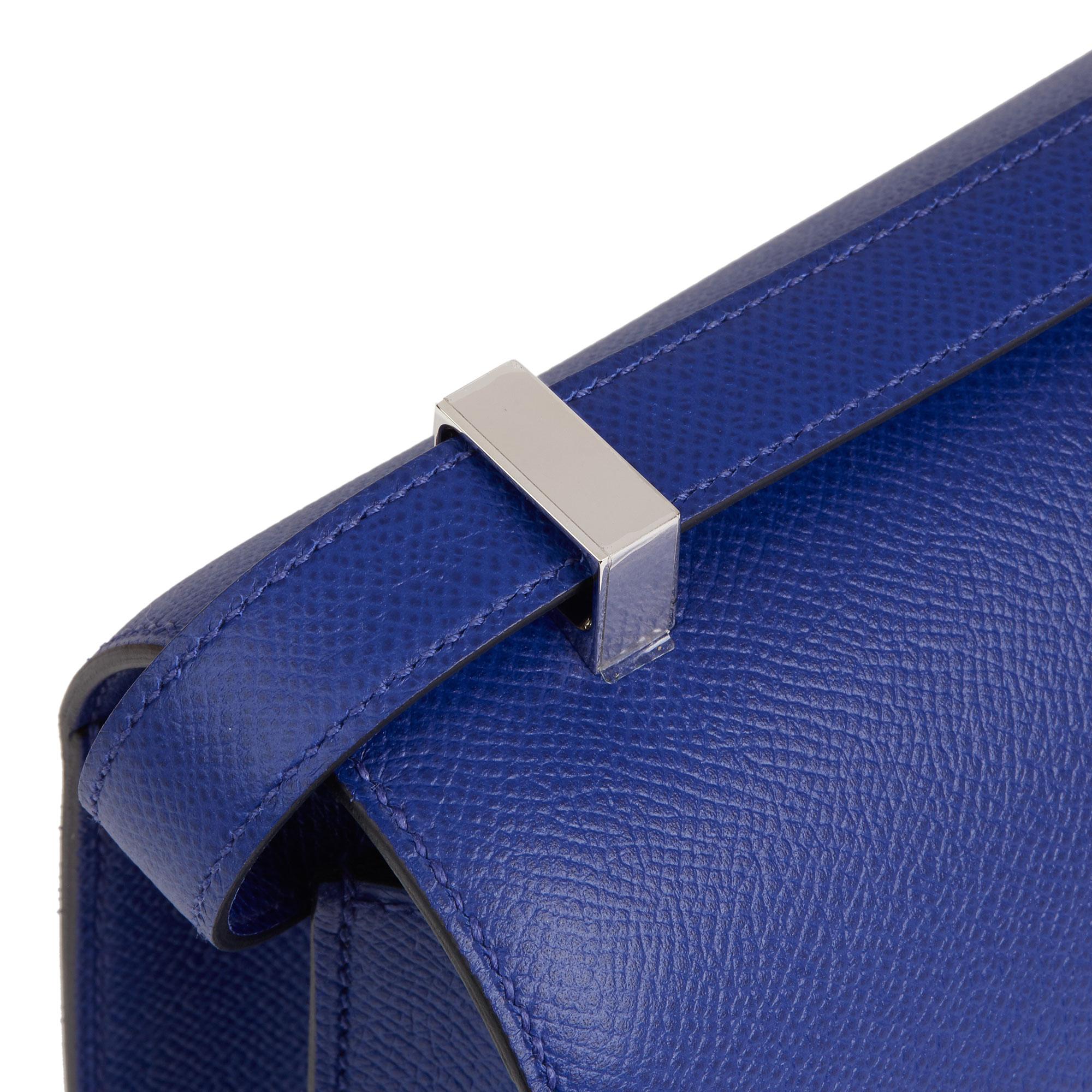 2017  Hermès Blue Electric Epsom Leather Constance 23cm 1