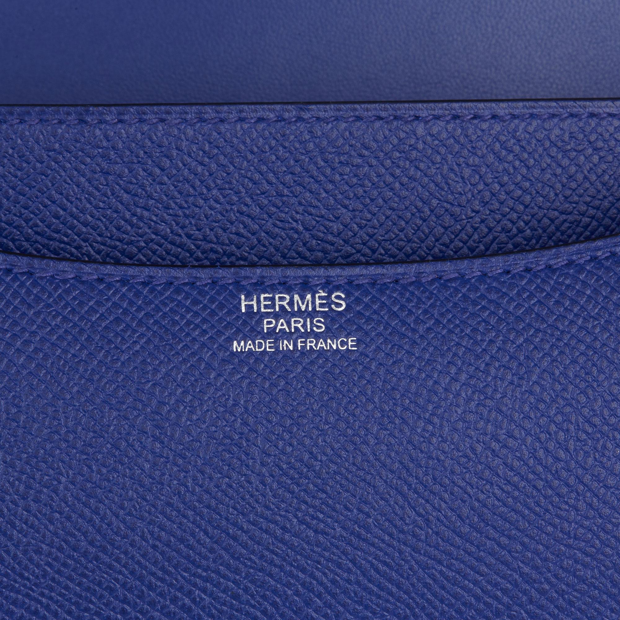 2017  Hermès Blue Electric Epsom Leather Constance 23cm 2