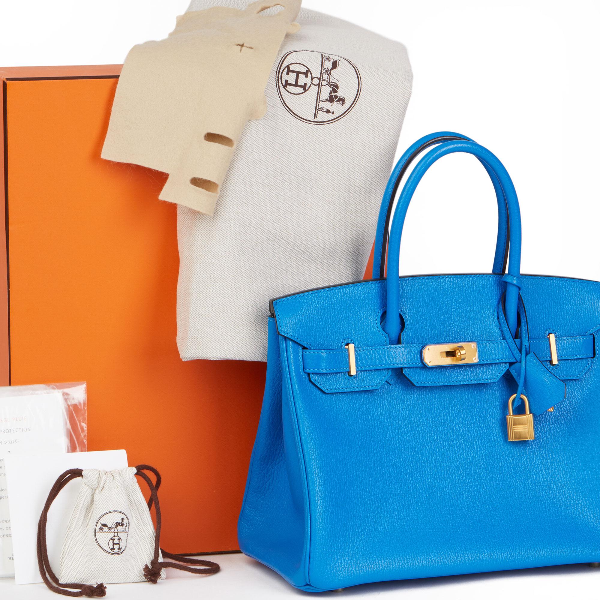 2017 Hermès Blue Hydra & Gris Mouette Chevre Mysore Special Order HSS Birkin 30 7