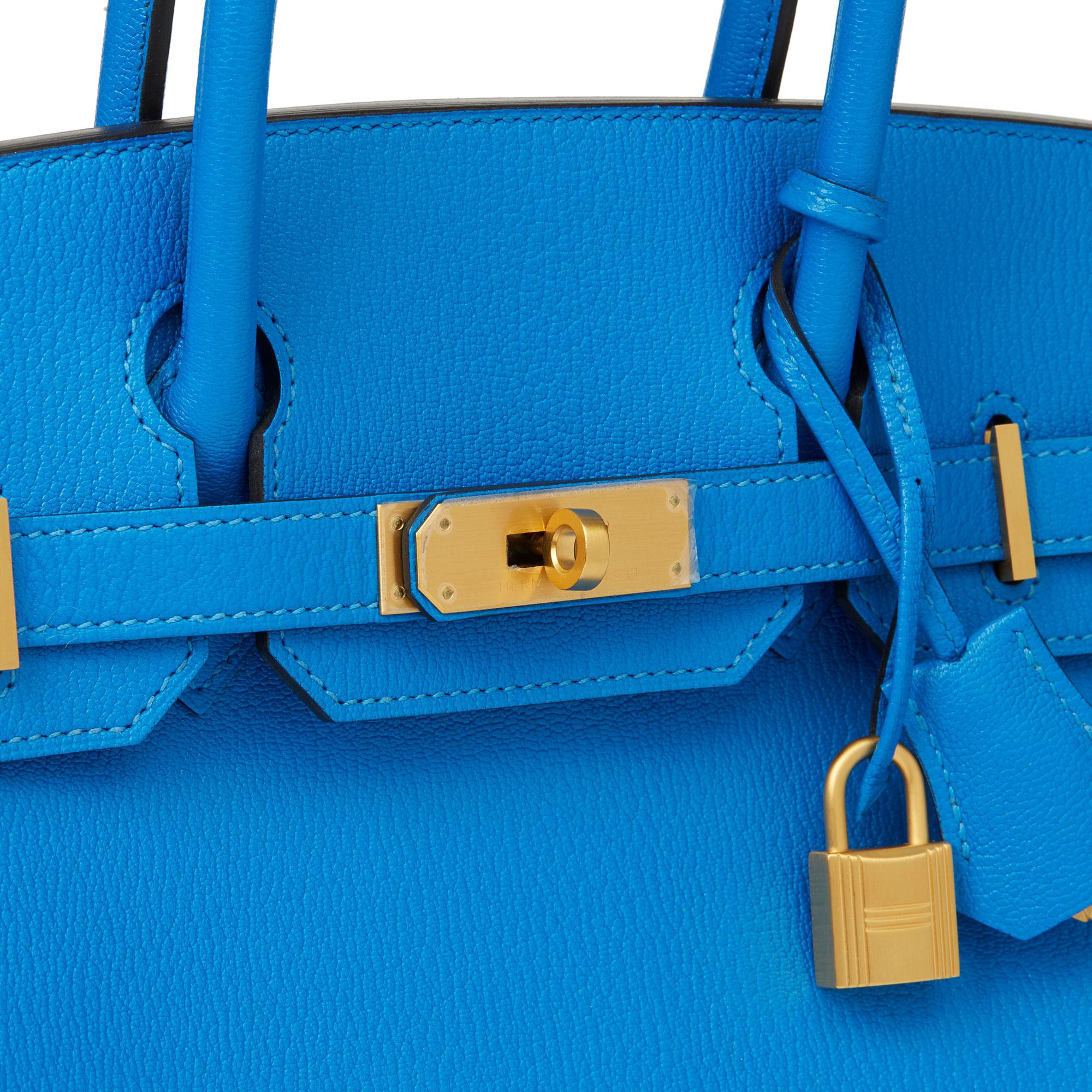 2017 Hermès Blue Hydra & Gris Mouette Chevre Mysore Special Order HSS Birkin 30 3