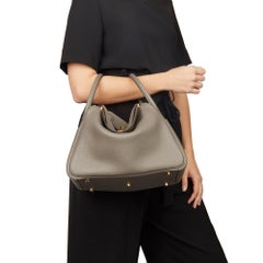 2017 Hermès Etain Clemence Leather Lindy 30cm