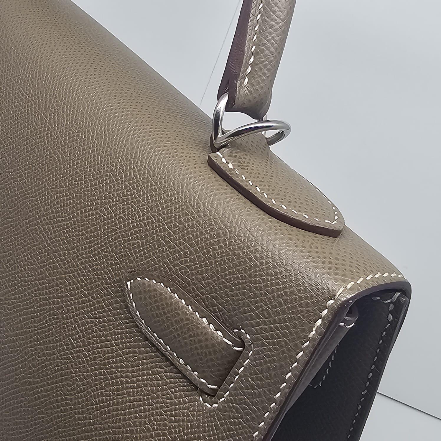2017 Hermes Etoupe Epsom Leather Palladium Hardware Kelly 32 Bag 8