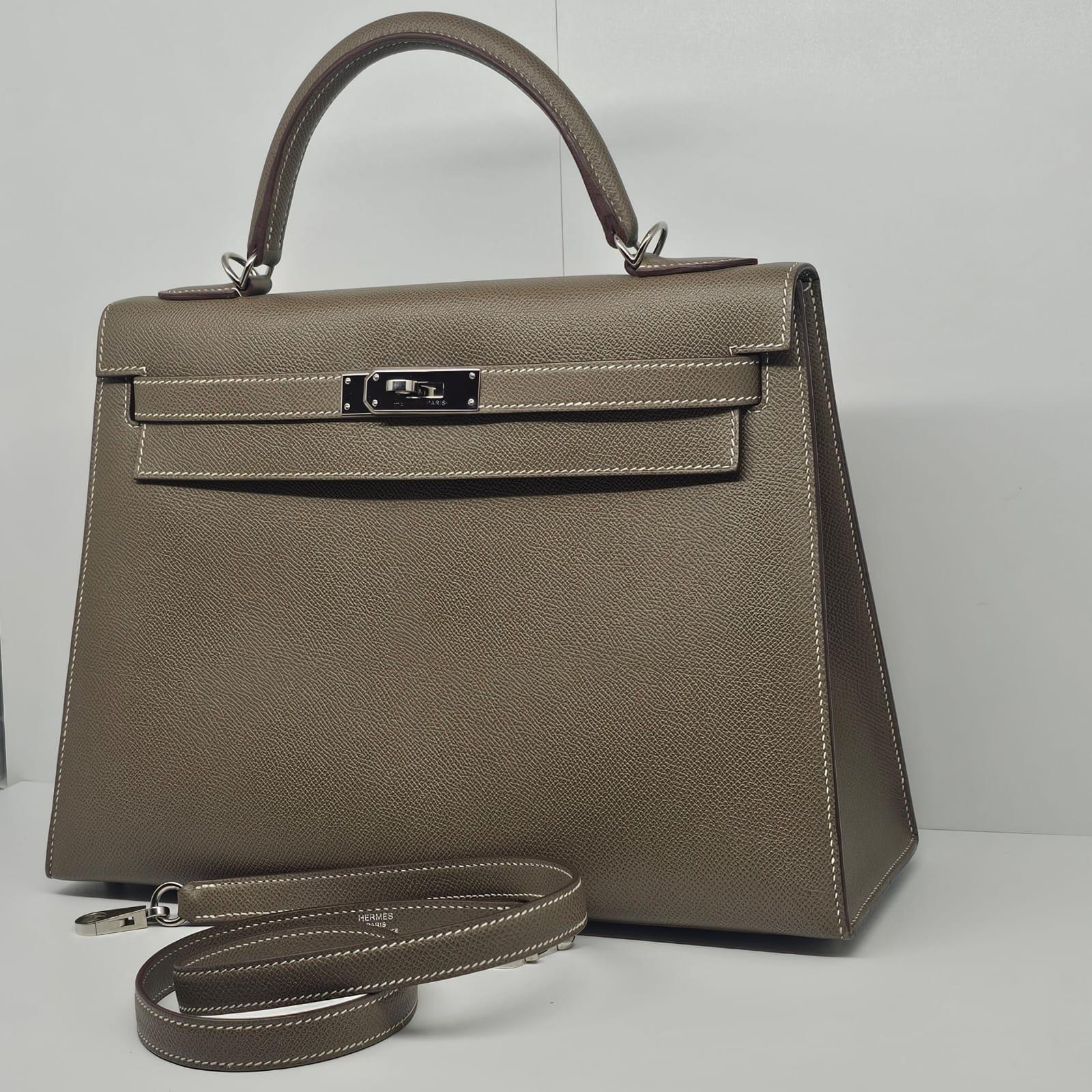 2017 Hermes Etoupe Epsom Leather Palladium Hardware Kelly 32 Bag 1