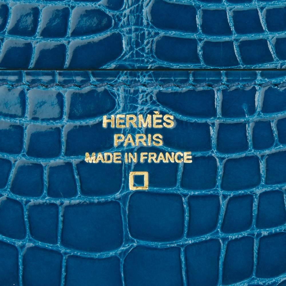 2017 Hermes Mykonos Shiny Alligator Leather Contance Long Wallet 2
