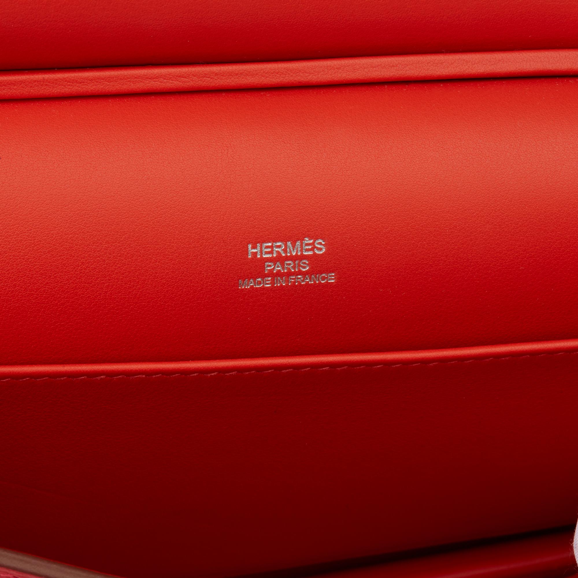 2017 Hermès Rouge Tomate & Rouge Grenat Evercolour Leather Multiplis Clutch 3