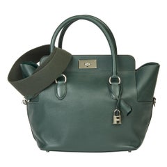 2017 Hermès Vert Anglais Evercolour Boîte à outils en cuir 26cm