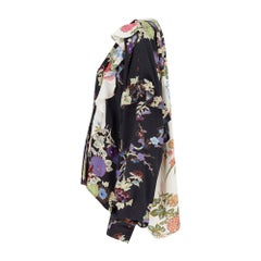 2017 Isabel Marant Mainline Documented Black White and Floral Silk Top