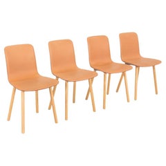 2017 Jasper Morrison for Vitra HAL Dining Chair Wood Legs Cognac Leather