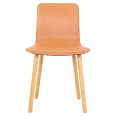 2017 Jasper Morrison for Vitra HAL Dining Chair Wood Legs Cognac Leather
