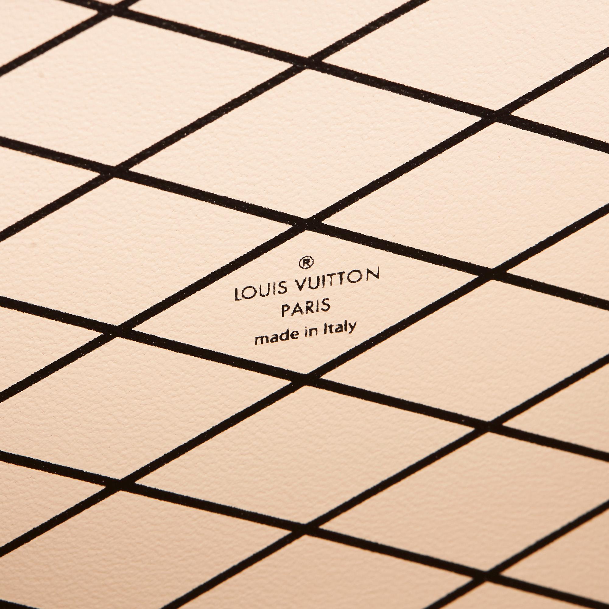 2017 Louis Vuitton Beige & Black Smooth Calfskin Leather Temple Petite Malle 4