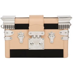 2017 Louis Vuitton Beige & Black Smooth Calfskin Leather Temple Petite Malle