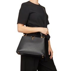 2017 Louis Vuitton Black Taurillon Calfskin Leather Capucine BB