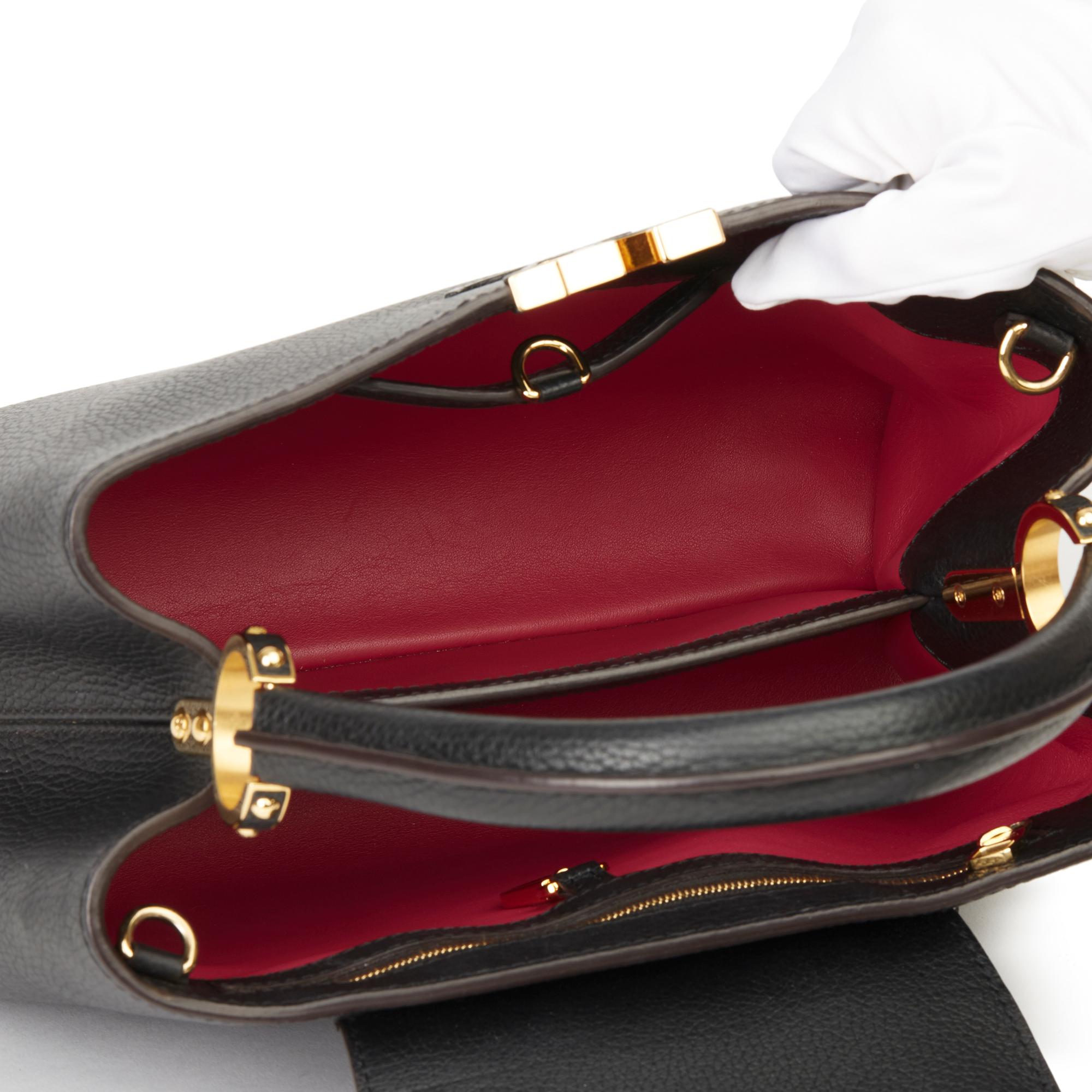2017 Louis Vuitton Black Taurillon Calfskin Leather Capucine PM 7