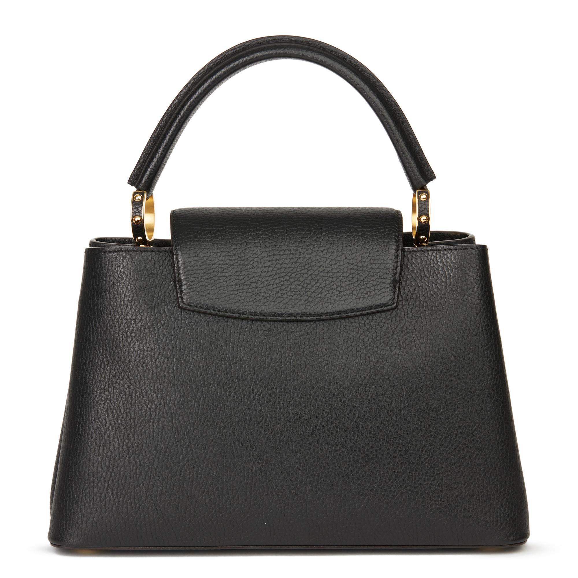 2017 Louis Vuitton Black Taurillon Calfskin Leather Capucine PM 1