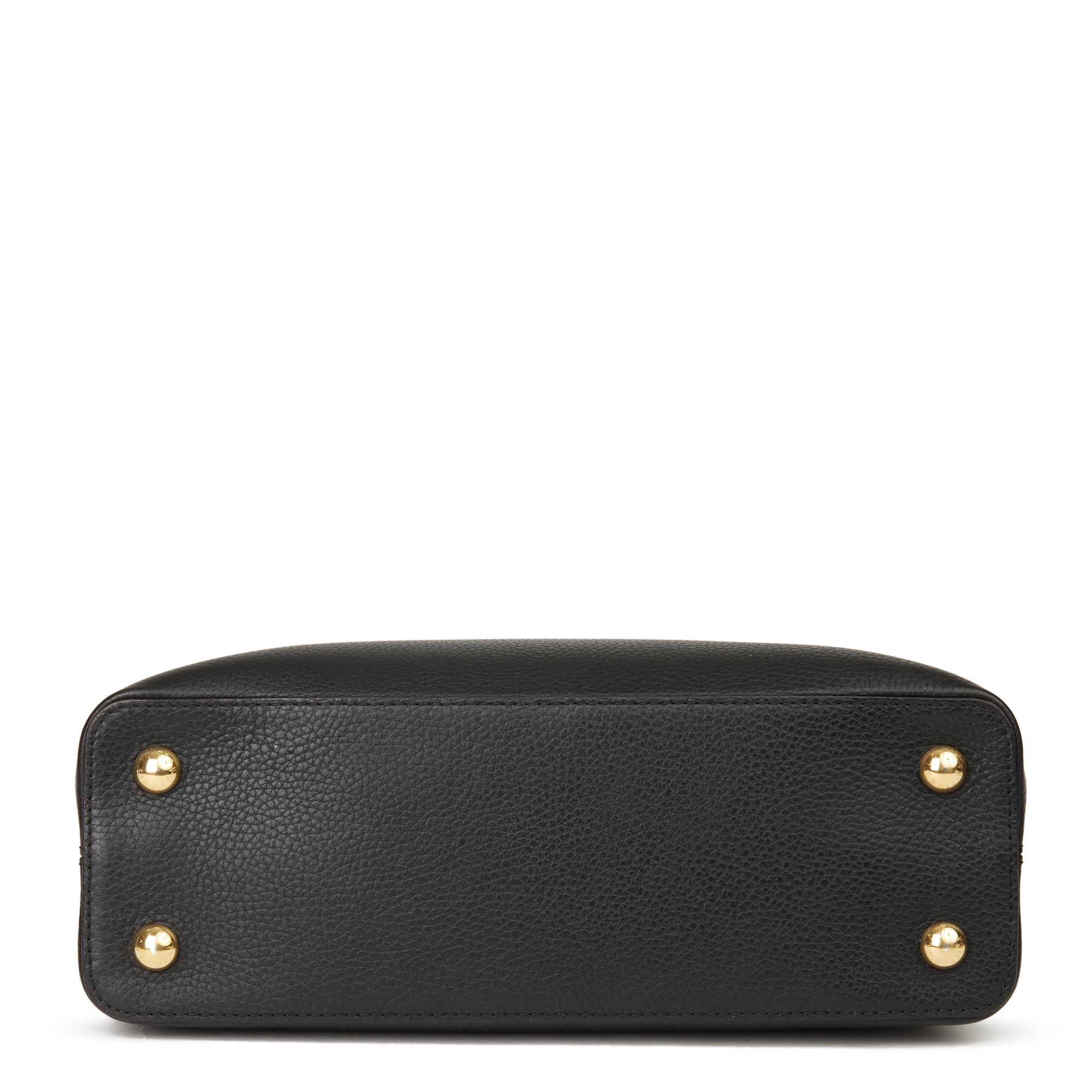 2017 Louis Vuitton Black Taurillon Calfskin Leather Capucine PM 2