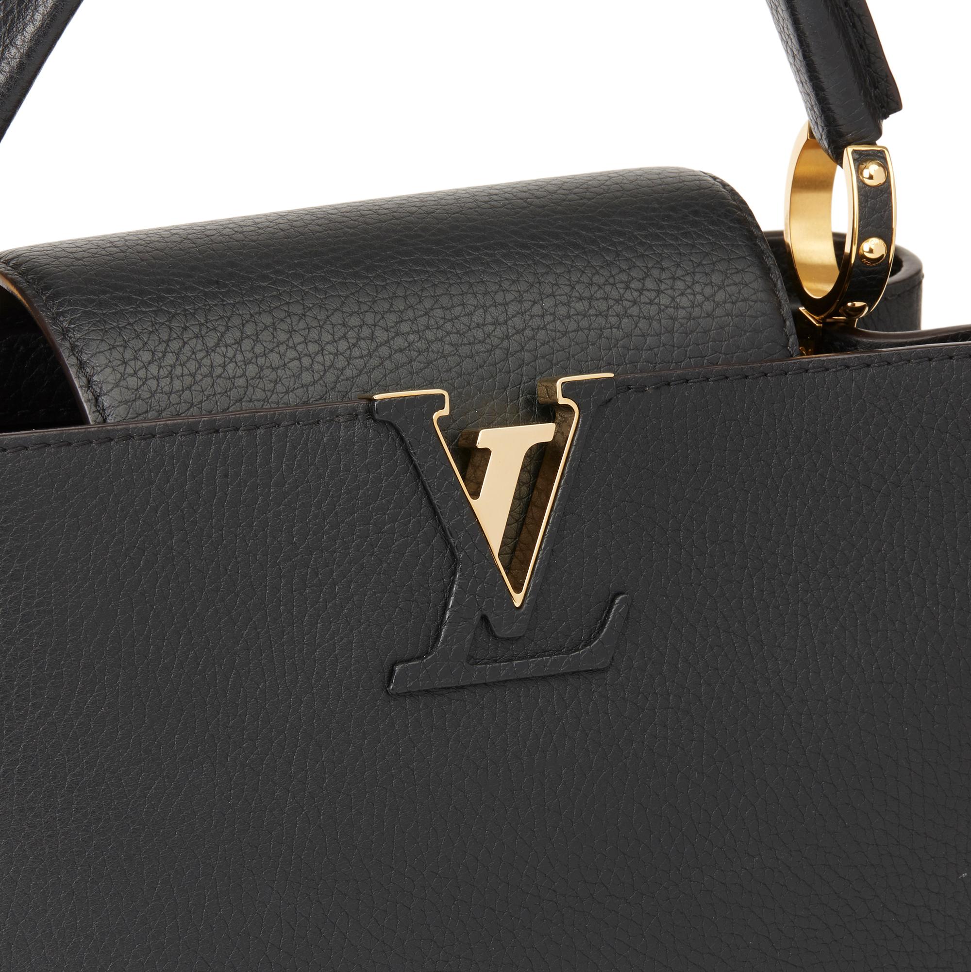 2017 Louis Vuitton Black Taurillon Calfskin Leather Capucine PM 3