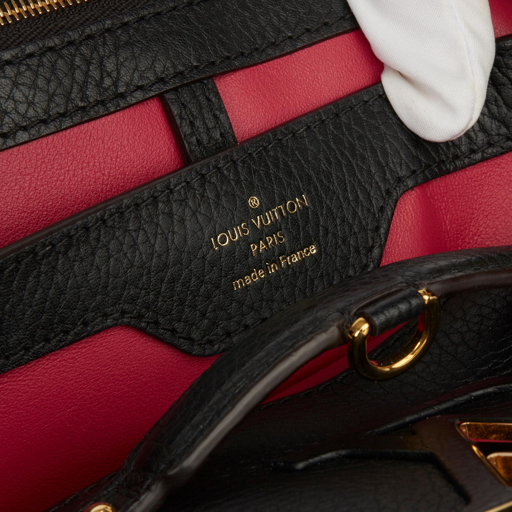 2017 Louis Vuitton Black Taurillon Calfskin Leather Capucine PM 5