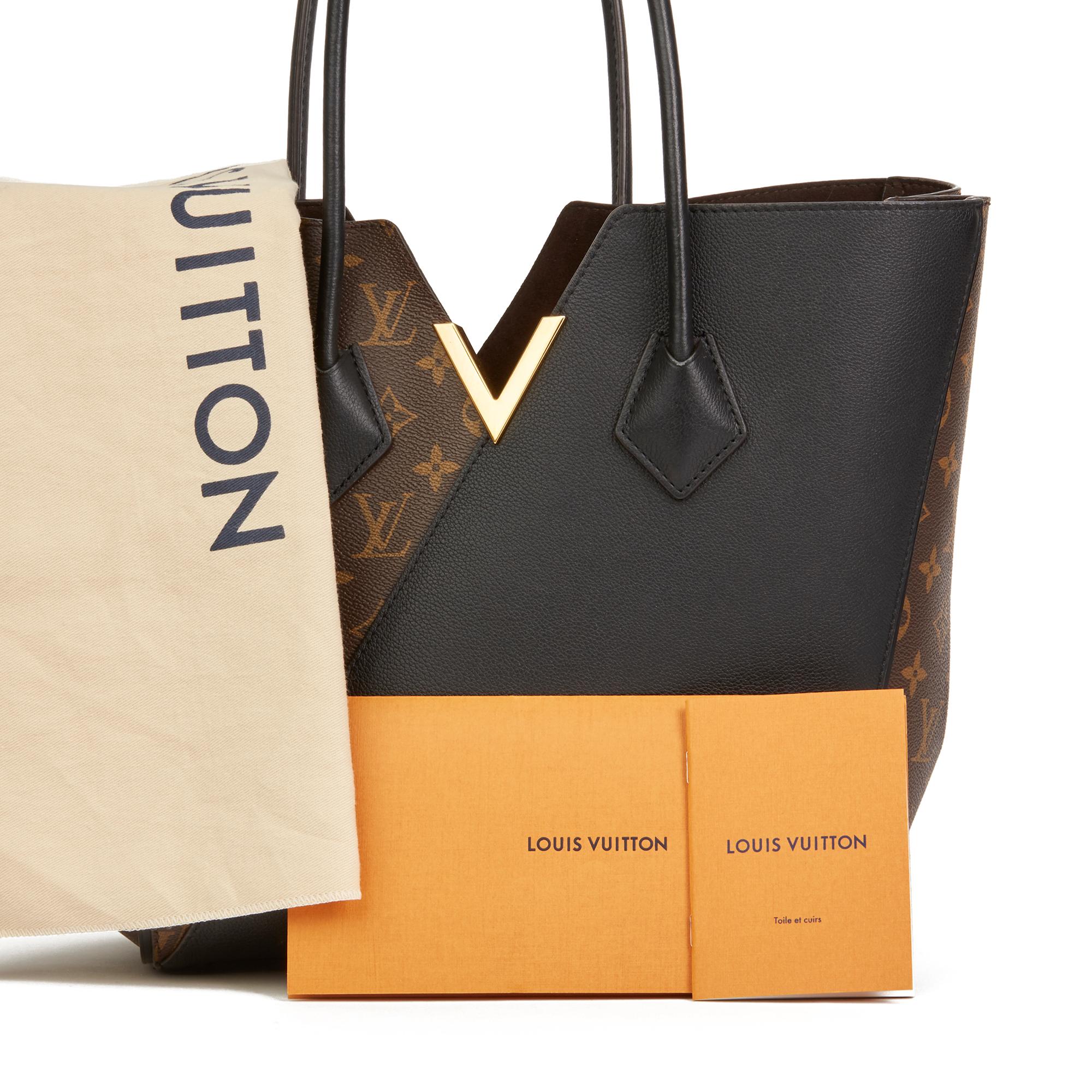 2017 Louis Vuitton Brown Monogram Coated Canvas & Black Calfskin Leather Kimono  6