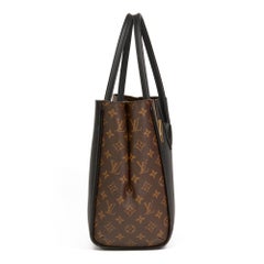 2017 Louis Vuitton Brown Monogram Coated Canvas & Black Calfskin Leather Kimono