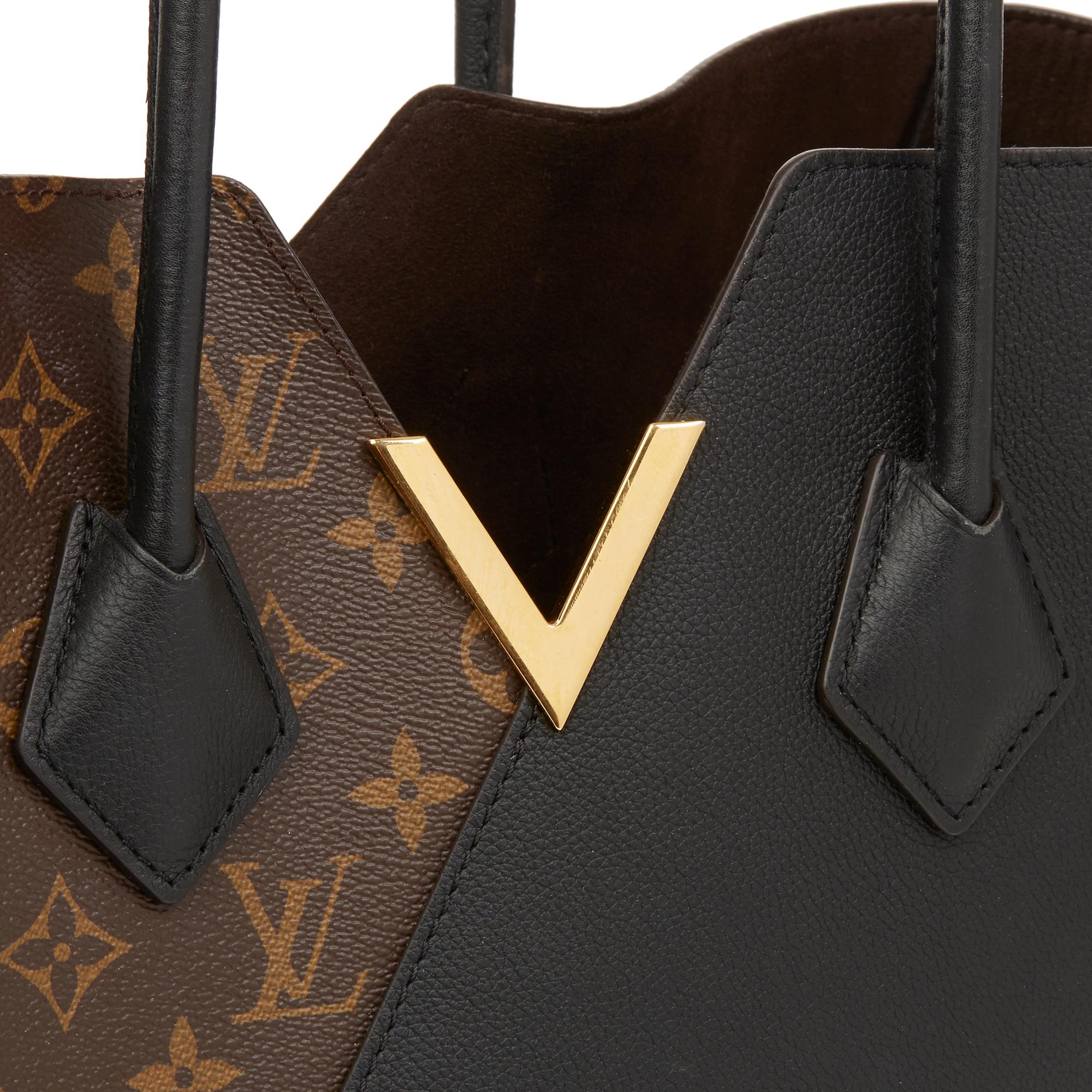 2017 Louis Vuitton Brown Monogram Coated Canvas & Black Calfskin Leather Kimono  1