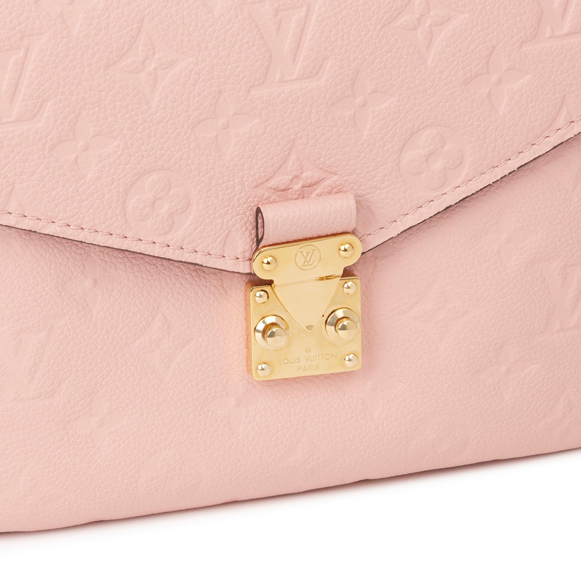 Pink 2017 Louis Vuitton Rose Poudre Monogram Empreinte Leather Pochette Metis