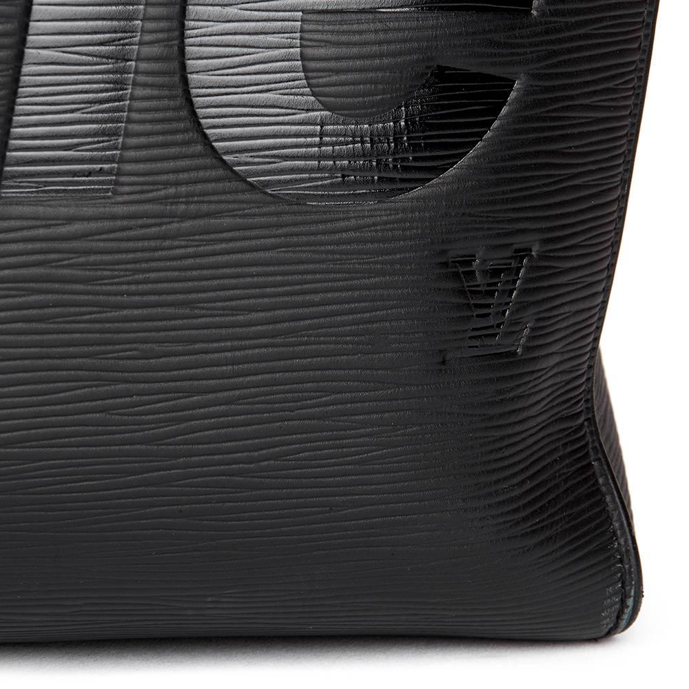 2017 Louis Vuitton Supreme Black Epi Leather Keepall Bandouliere In Excellent Condition In Bishop's Stortford, Hertfordshire