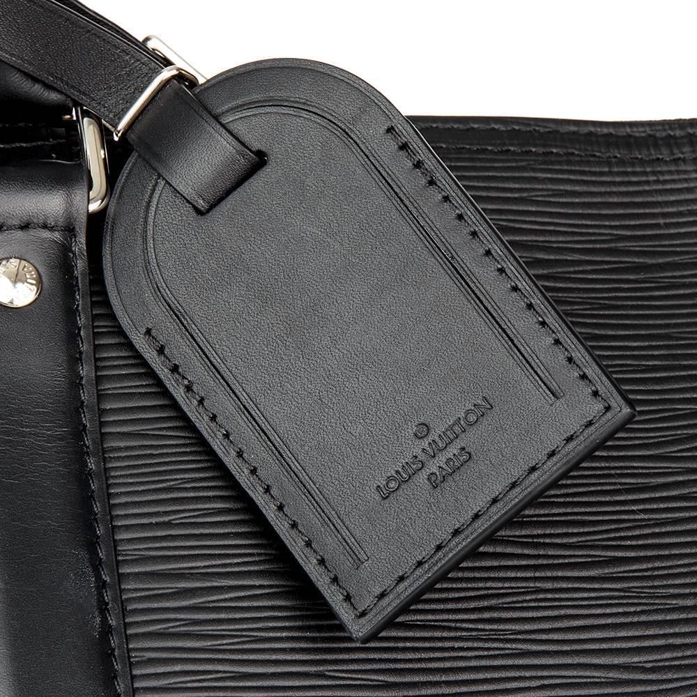 Women's 2017 Louis Vuitton Supreme Black Epi Leather Keepall Bandouliere