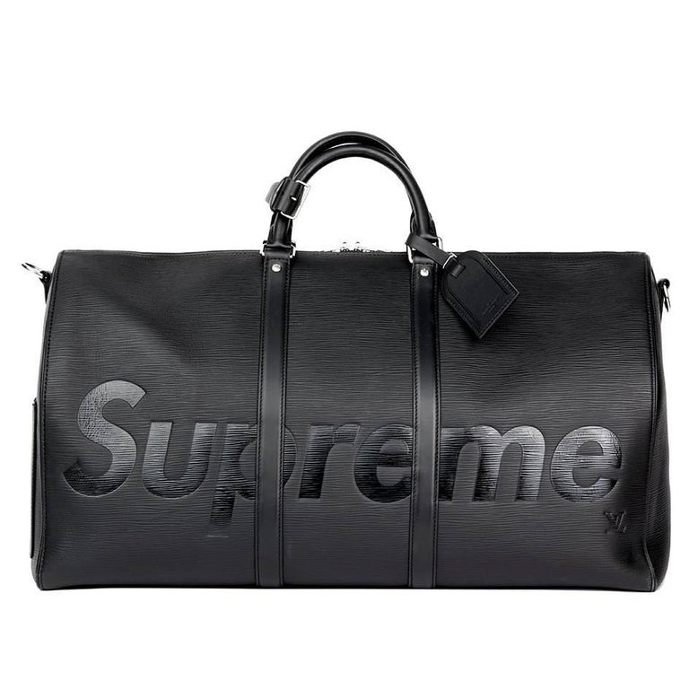 Louis Vuitton Supreme Black Epi Keepall Bandouliere 55 Palladium Hardware,  2017 Available For Immediate Sale At Sotheby's