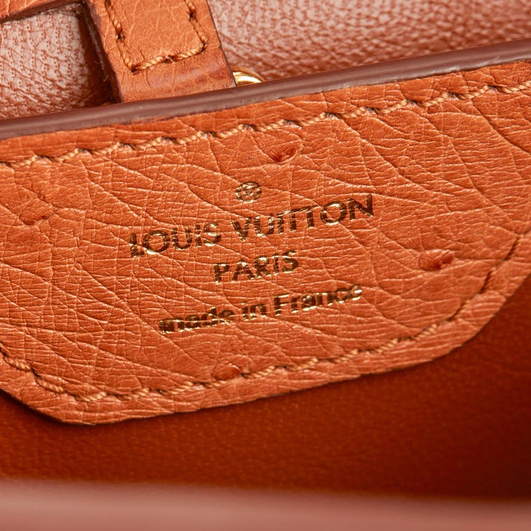 2017 Louis Vuitton Tan Ostrich Leather Capucines BB at 1stDibs