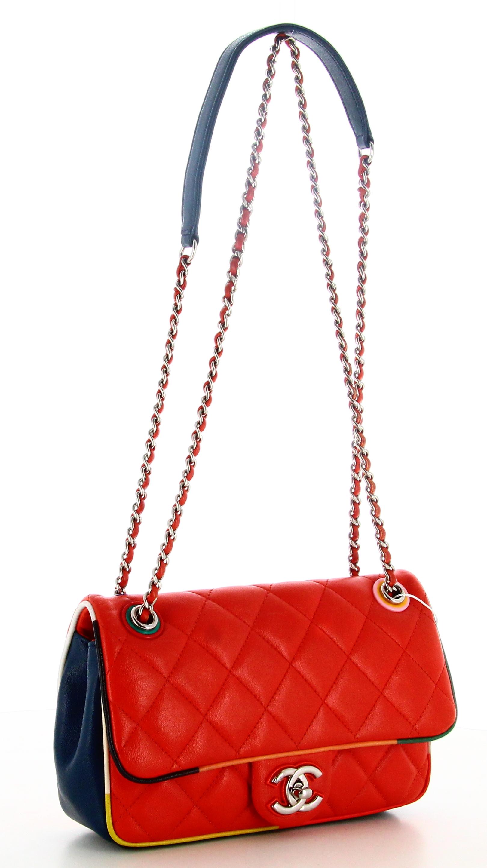 2017 Paris-Cuba Small Lambskin Color Flap Bag In Good Condition In PARIS, FR