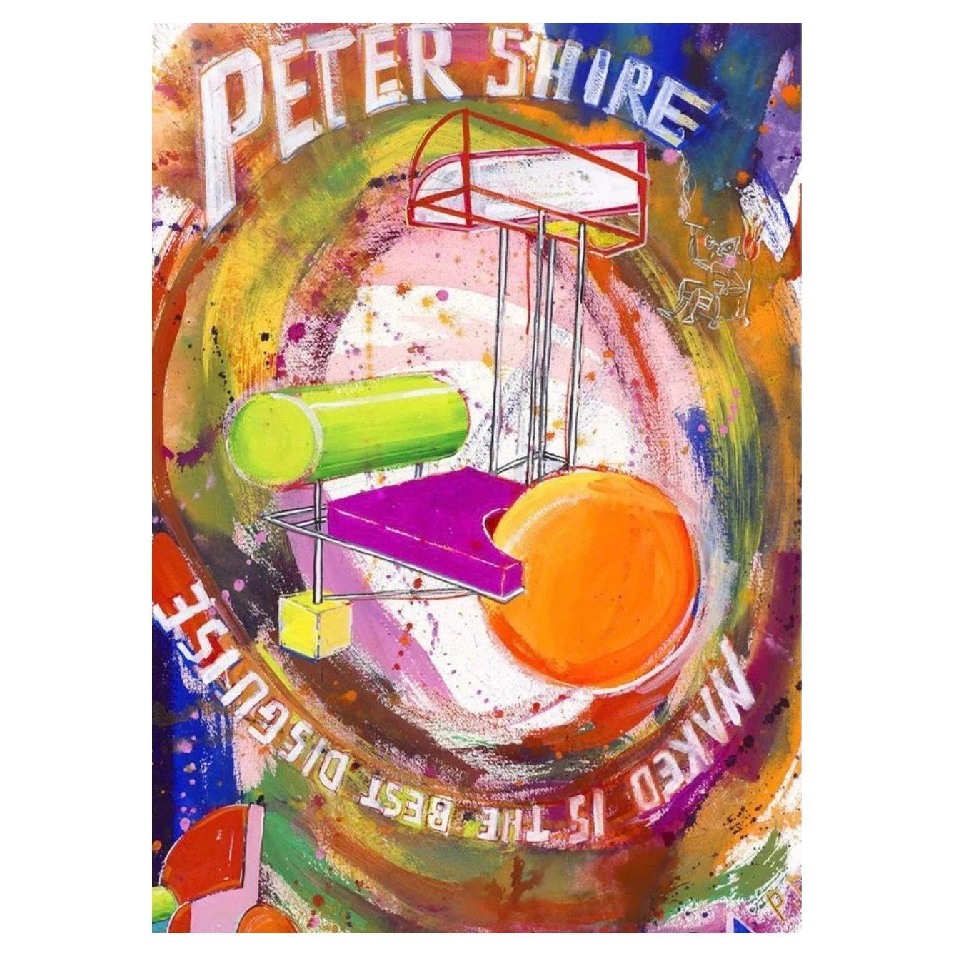 2017 Peter Shire Postmodern Memphis Exhibition Litho Poster Pacific Design Ctr For Sale