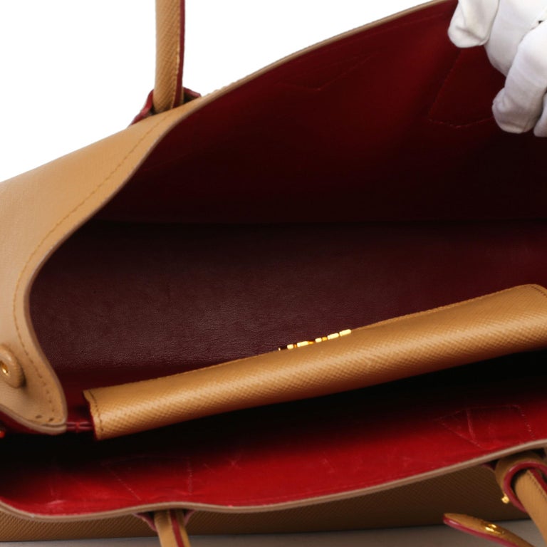 2017 Prada Caramel Saffiano Leather Double Tote at 1stDibs  prada caramel  bag, saffiano leather meaning, prada authenticity card