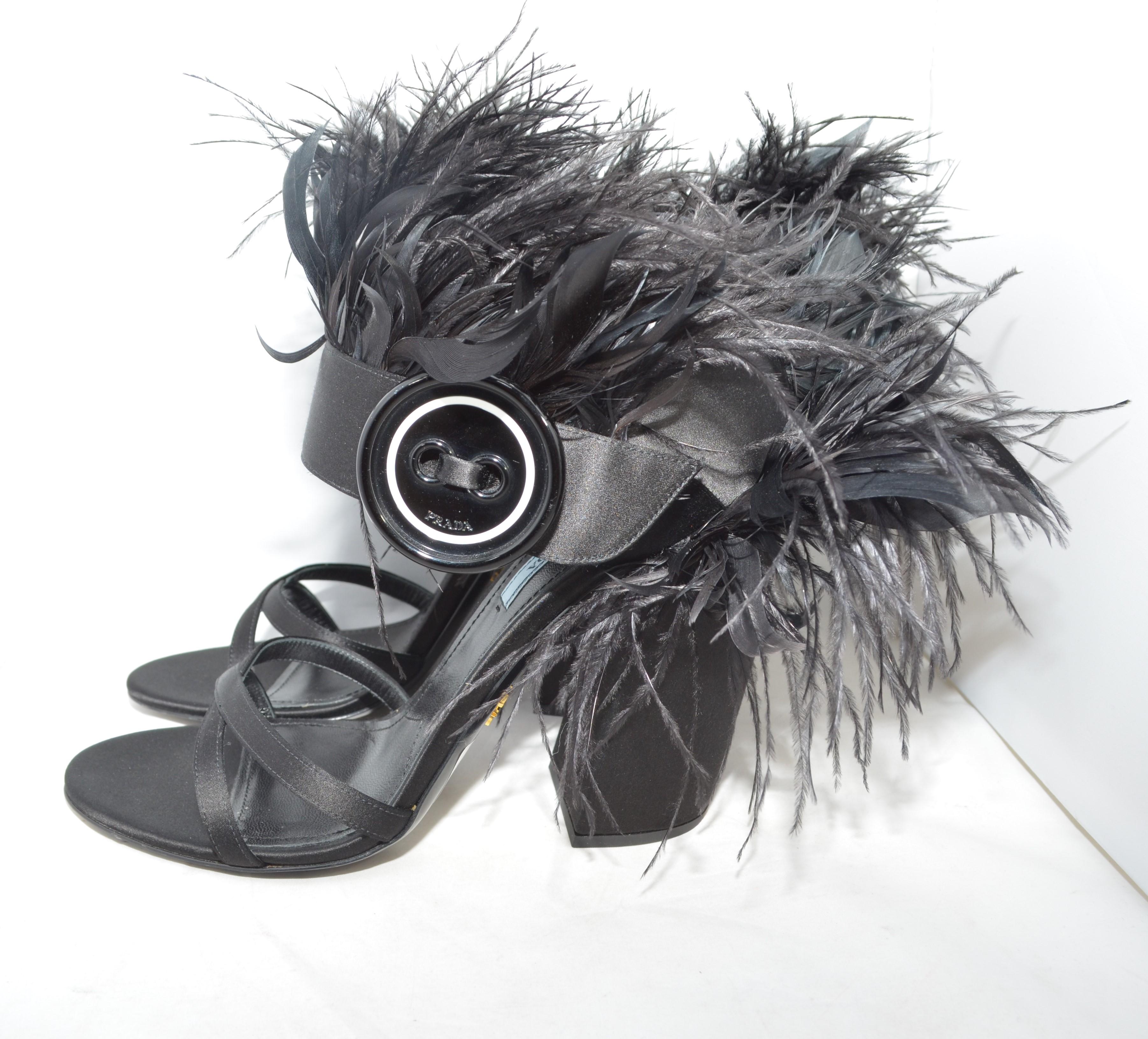 prada feather heels