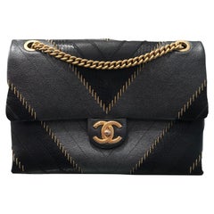 2017 Rare Chanel Mixed Leathers Classic Single Flap Bag