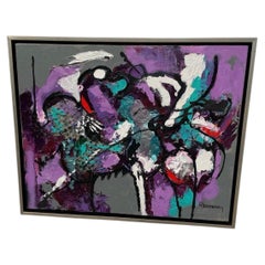 2017 Ricardo Lowenberg Mexican Mixed Media Abstract Painting