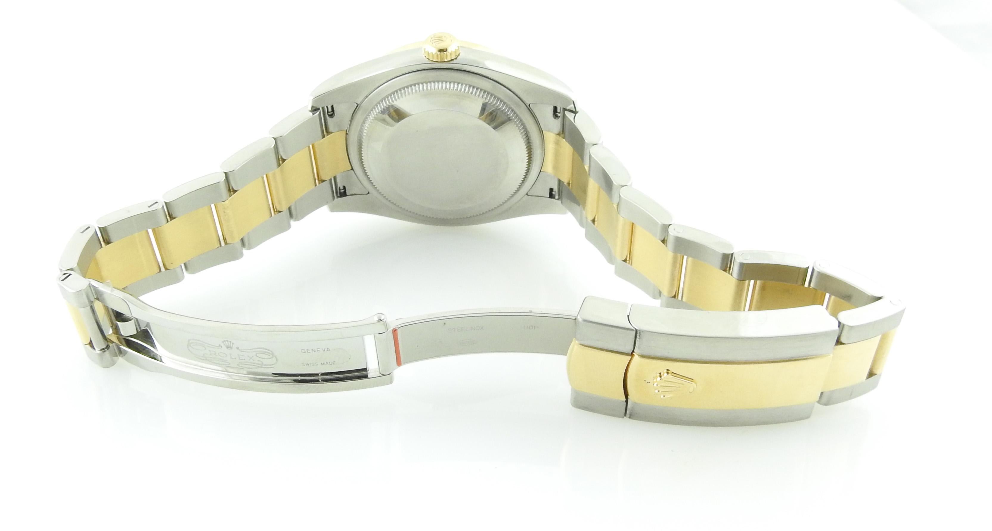 2017 Rolex Men's Datejust Two Tone Watch Diamond Silver Dial Diamond Bezel box 4
