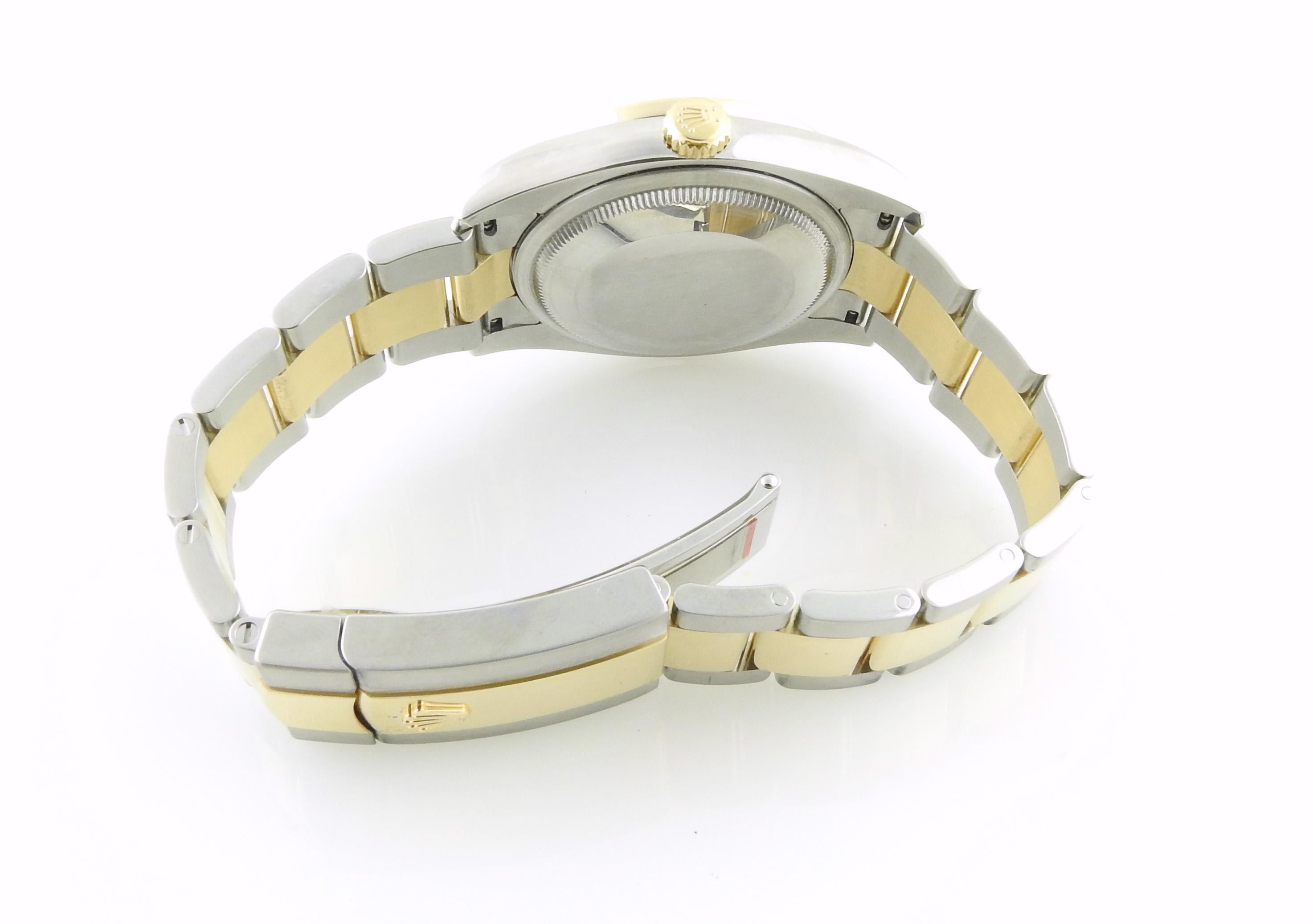 2017 Rolex Men's Datejust Two Tone Watch Diamond Silver Dial Diamond Bezel box 1