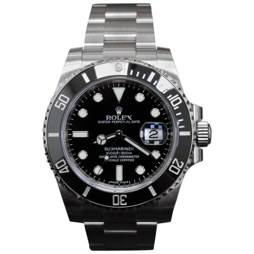 2017 Rolex Submariner Black Ceramic Bezel 116610 Stainless Steel Box and Papers
